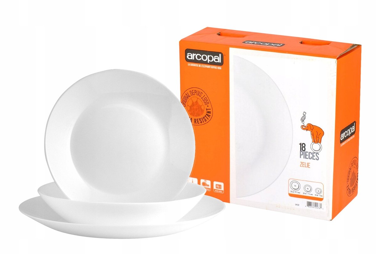 Arcopal Zelie 18-delig voor 6 personen - Wit gehard glas