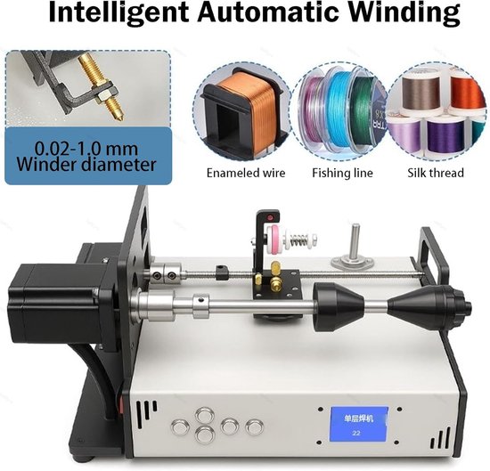 Spoel Wikkelmachine - Draadwikkelaar - Componenten Produceren - Automatische Draaduitlijning - 1200 RPM - Grijs — afbeelding 5