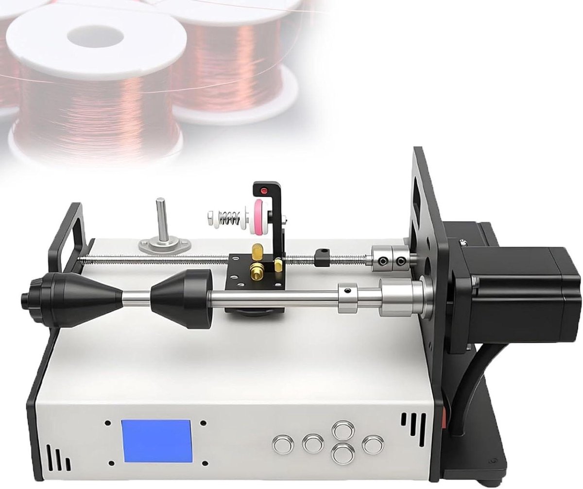 Automatische Wikkelmachine - Spoelwikkelaar Draad - Precisie Wikkelen - Instelbaar Toerental - Tot 10cm Breed - Zwart