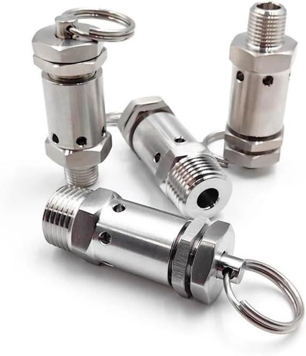 Ventiel Uitlaat - Lente Klep - Drukregeling Toepassen - Vaste Werkdruk - 1/2 Inch - Zilver