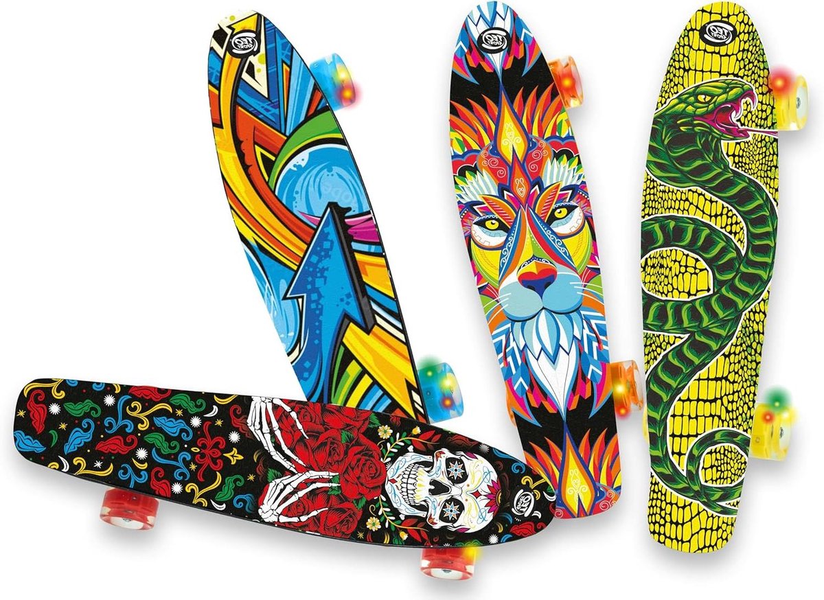 Skateboard Rolschaats plank Buiten sporten LED verlichting 57 cm Meerkleurig