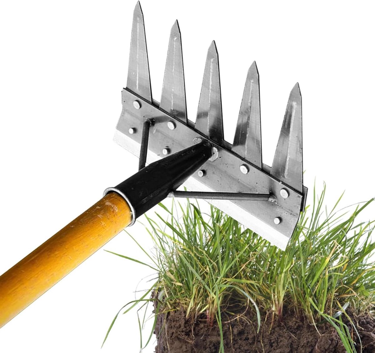 Onkruidverwijderaar Tuin - Hand Hark - Tuinonderhoud Gemak - Dubbelzijdig Ontwerp - 20 cm Breed - Grijs