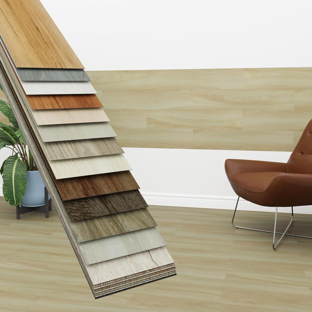 Vinylplanken Zelfklevend - PVC Vloerdelen - Muur en Vloer - Authentieke Houtlook - 097 m² - Ivoor Oak