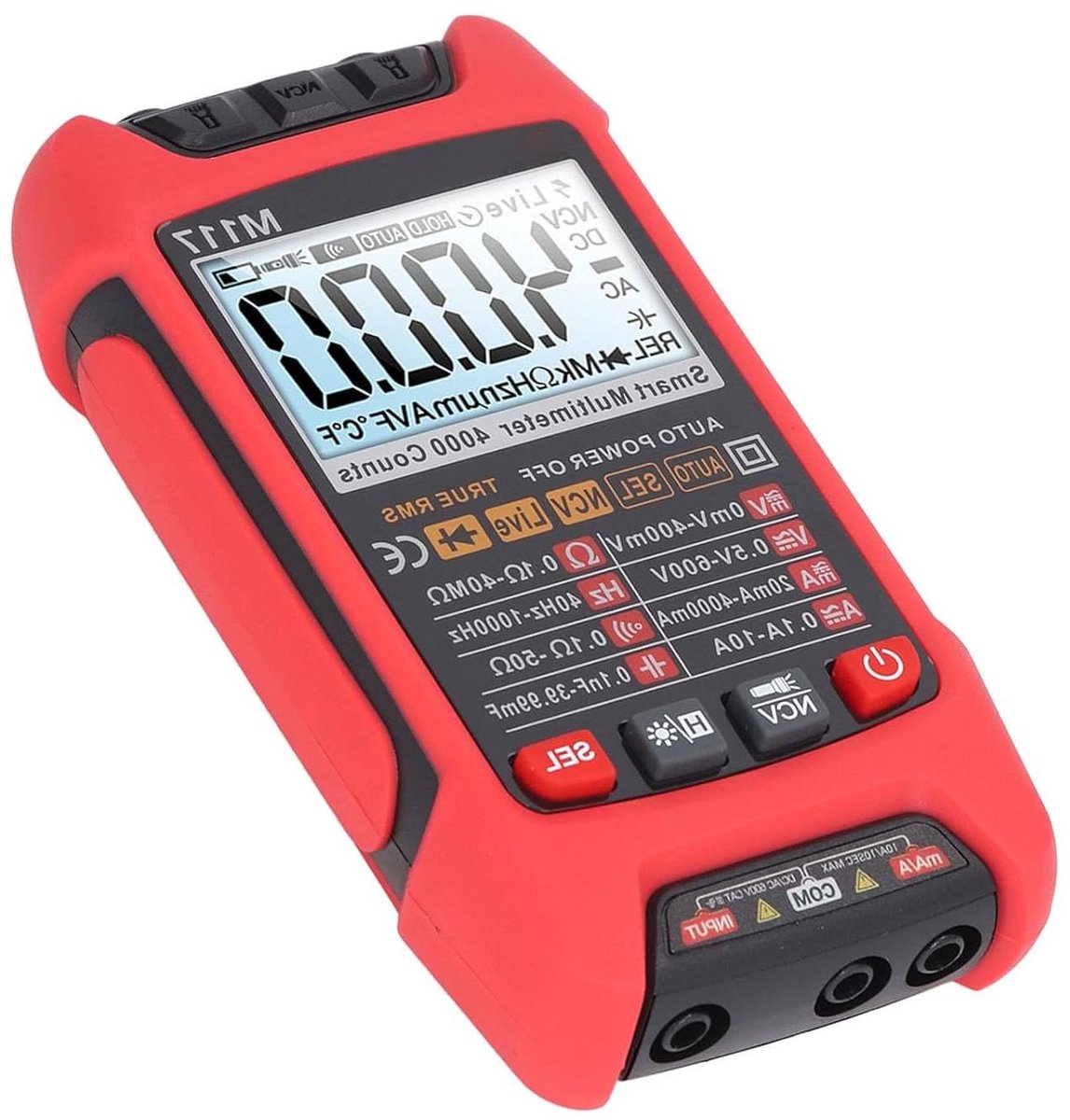 Digitale Multimeter - Spanningstester - Elektrische Metingen - HD Achtergrondverlichting - 4000 Tellingen - Grijs