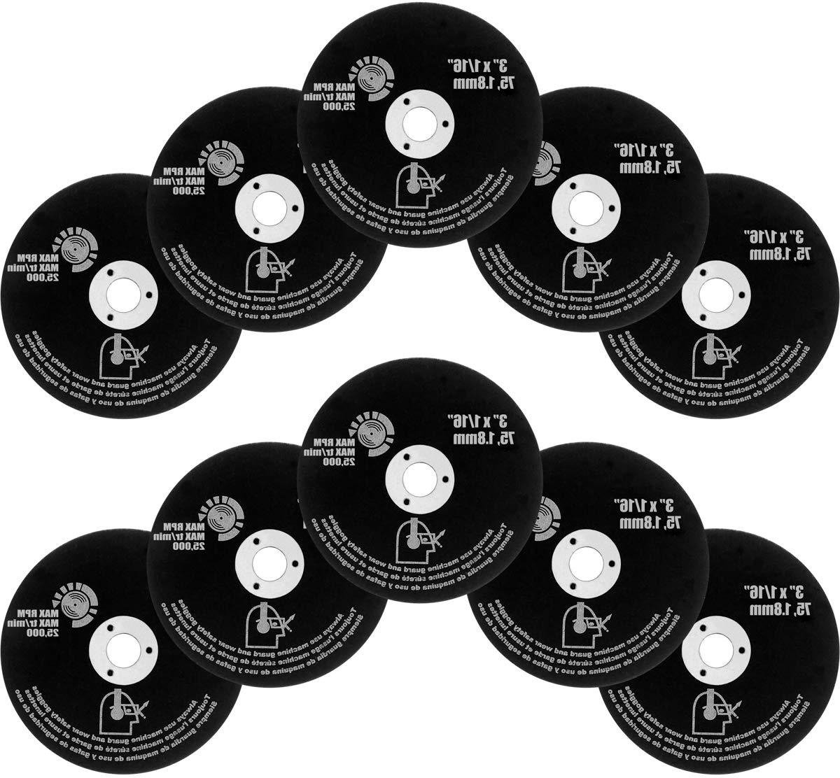 Metaal Snijschijven - Afbraamschijven - Metaal Bewerken - Glasvezel Versterkt - 10 stuks 75mm - Grijs