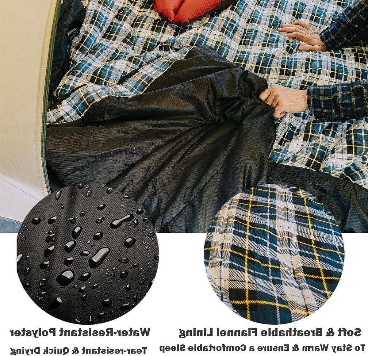 Katoenen Flanellen Slaapzak - Envelop Slaapzak - Kamperen en Reizen - Zachte Warme Voering - XL 221 cm - Paars