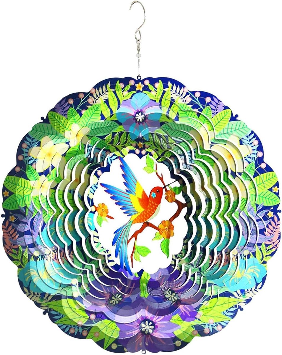Wind Spinner - Draaiende Decoratie - Tuin Aankleden - Roestvrij Staal - 30 cm - Multicolor
