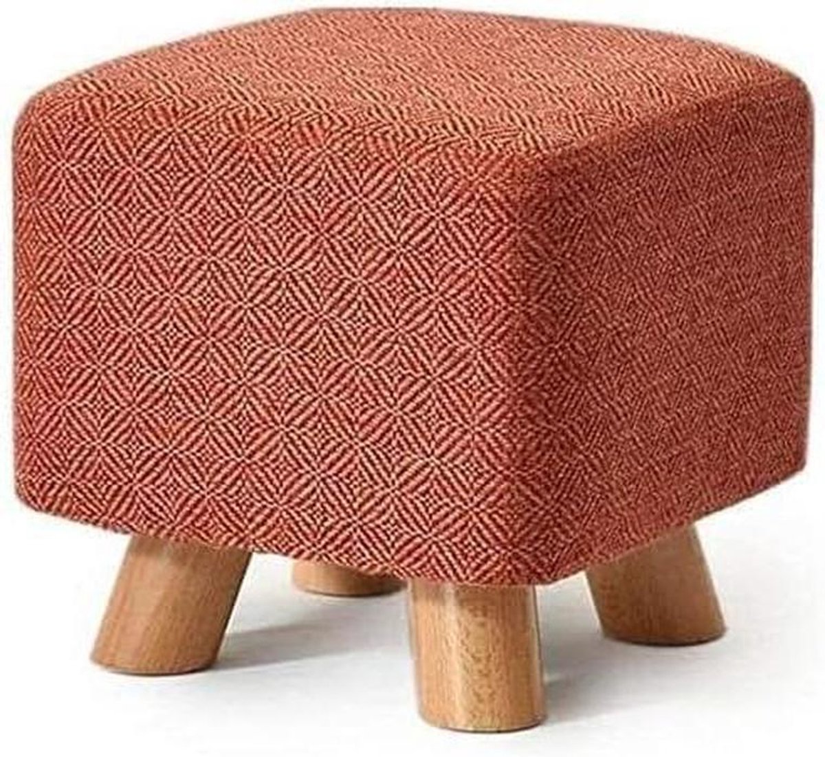 Houten Voetenbank - Stoffen Kruk - Voeten Rusten - Stevige Constructie - Max 150 KG - Modern