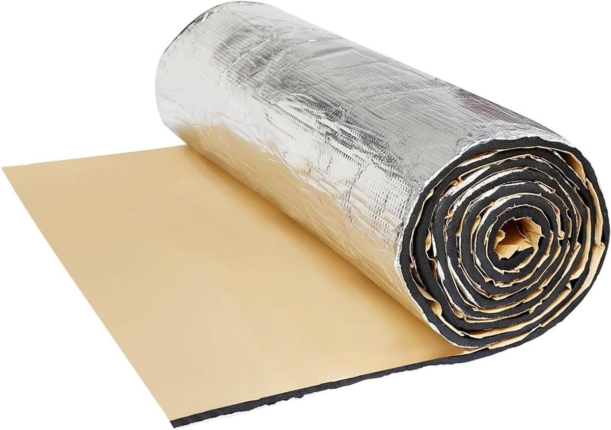 Isolatiepad automotoren - Geluidsisolatiemat - Motorcompartiment isoleren - Aluminium coating - 152x100cm - Zilverkleurig