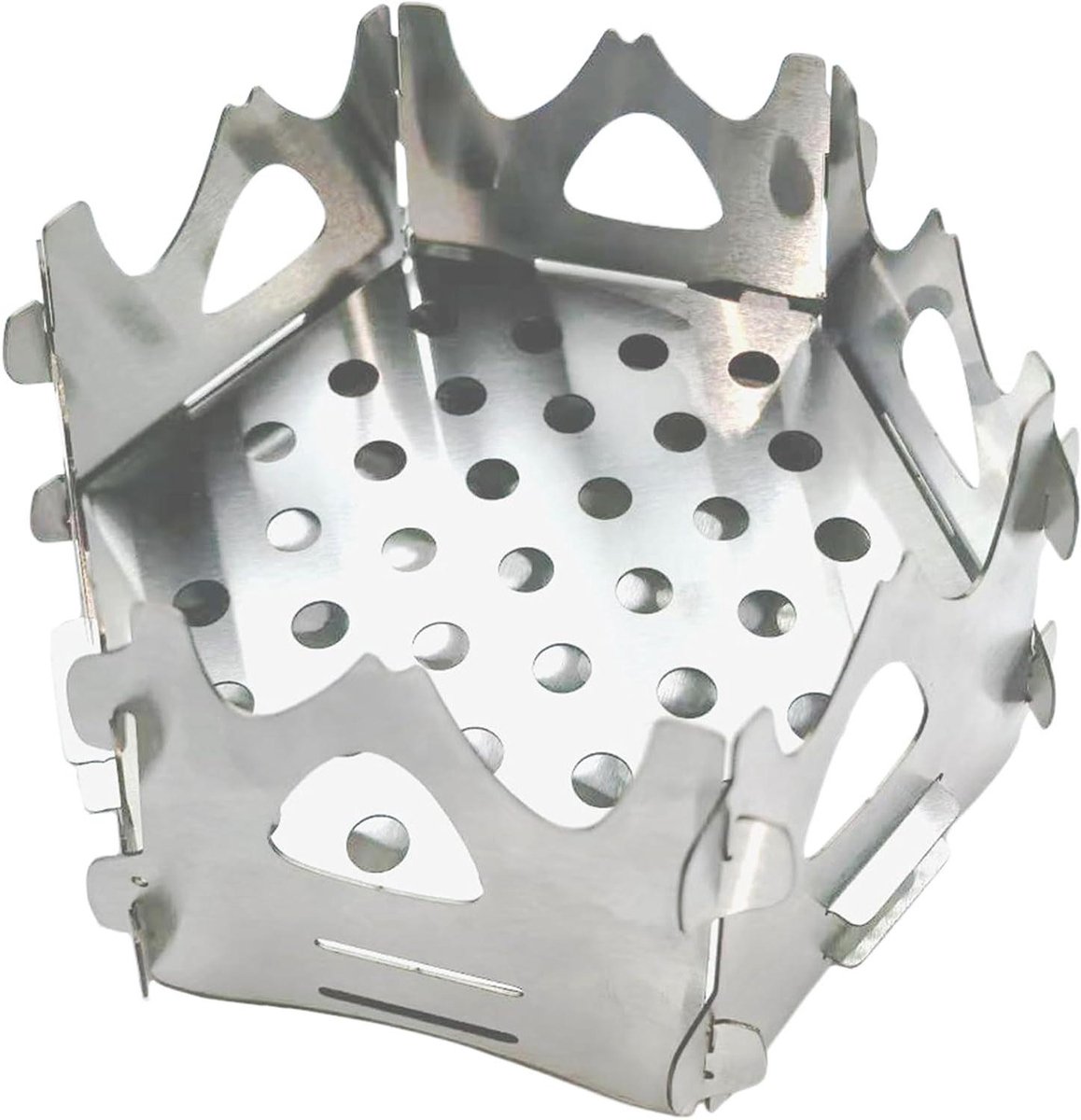 Houtkachel - Campingpan - Buiten koken - Roestvrij staal - 20 cm - Zilver