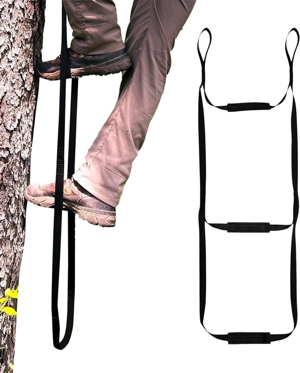 Touwladder - Klimladder Bootladder - Buiten Klimmen - Dubbellaagse Banden - 3 of 4 Treden - Zwart