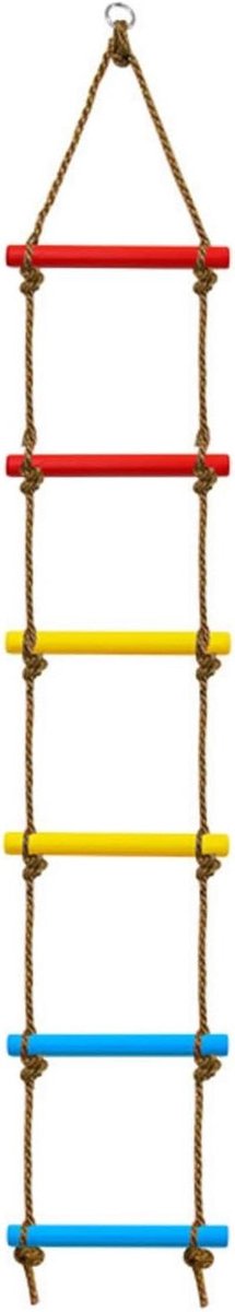 Klimtouw Ladder - Houten Swing - Buiten Klimmen - Natuurlijk Hout - 200 cm Lengte - Natuurlijk