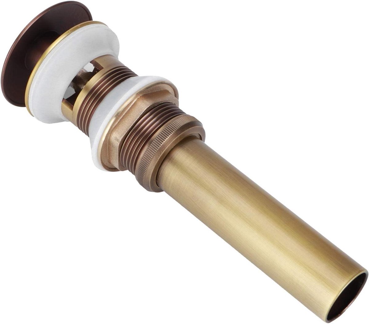 Badplug - Afvoerstop Kuip - Lekkage Voorkomen - Geen Hefhendel Nodig - 3 cm Diameter - Antiek Messing