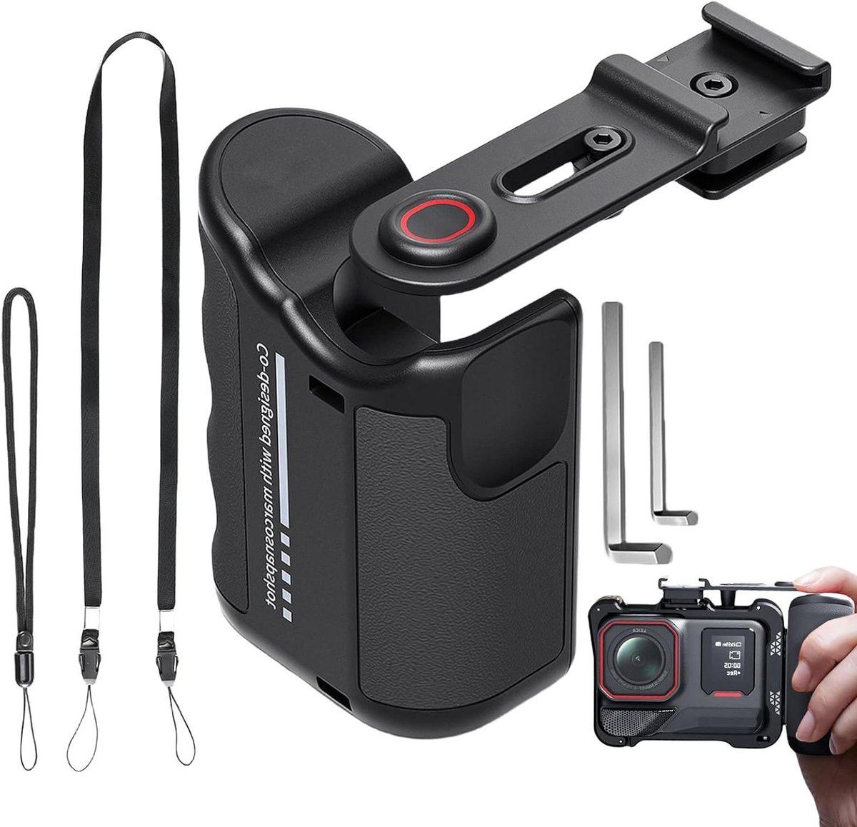 Camerahandgreep Stabilisator - Video Grip - Vloeiende Video's Maken - Antislip Ergonomie - 12 x 7 x 5 cm