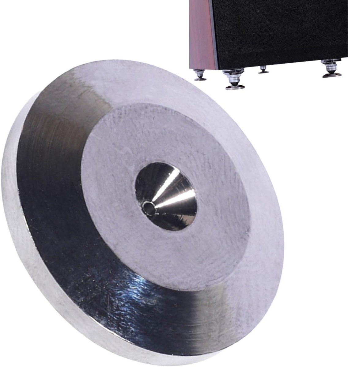 Speaker Isolatie Voetjes - Demper Pads - Audio Verbetering - Koperen Constructie - 2.5 cm - Zilver Grijs