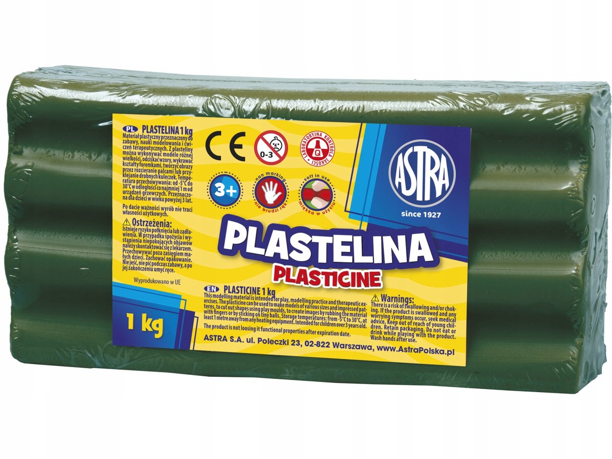 Astra Plastiline 1kg Donkergroen - Ideaal voor Knutselen en Leren