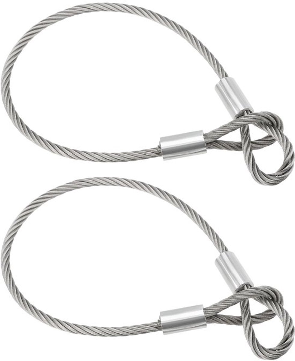 Dailygoody - Roestvrij Staaldraad Kabel - Veiligheidstouw 2 Stuks