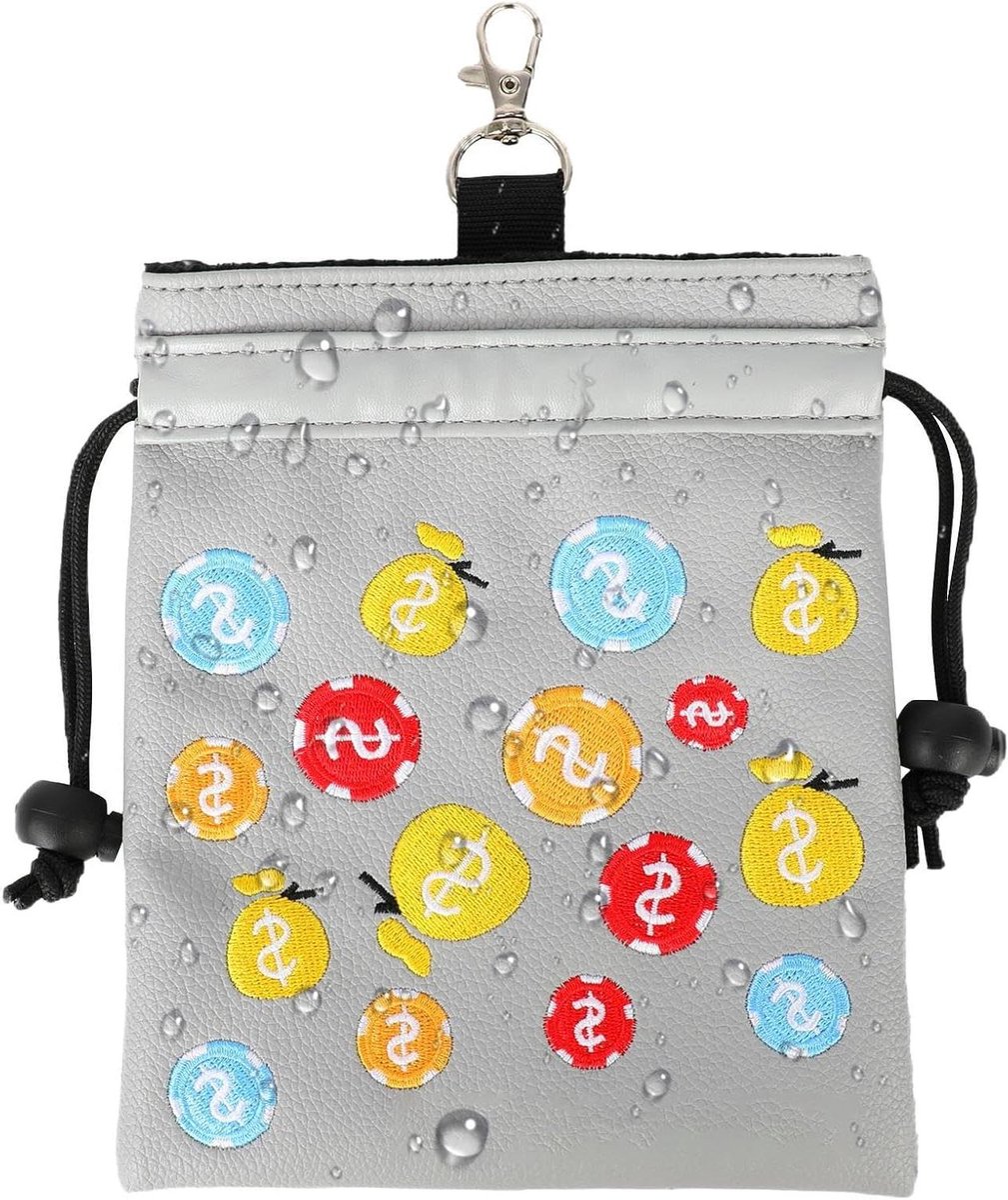 Golftas Trekkoord - Golfbal Organizer - Golf Accessoires Opbergen - Duurzame PU Constructie - 17 x 15 x 1 cm