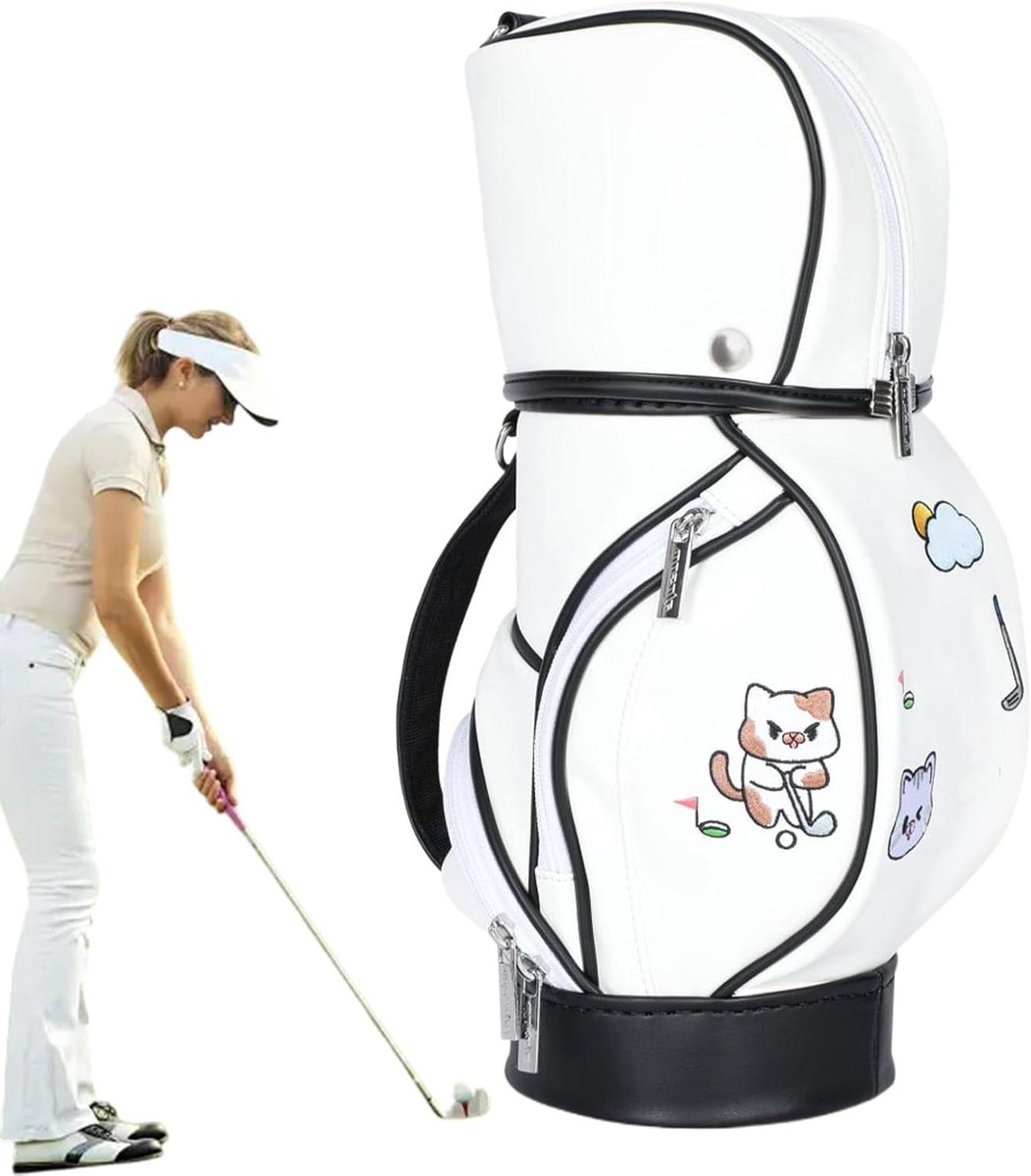 Golfkar Tas - Kleine Rugzak Organizer - Golfen Buiten - Lichtgewicht Ontwerp - 38 x 22 x 15 cm - Wit