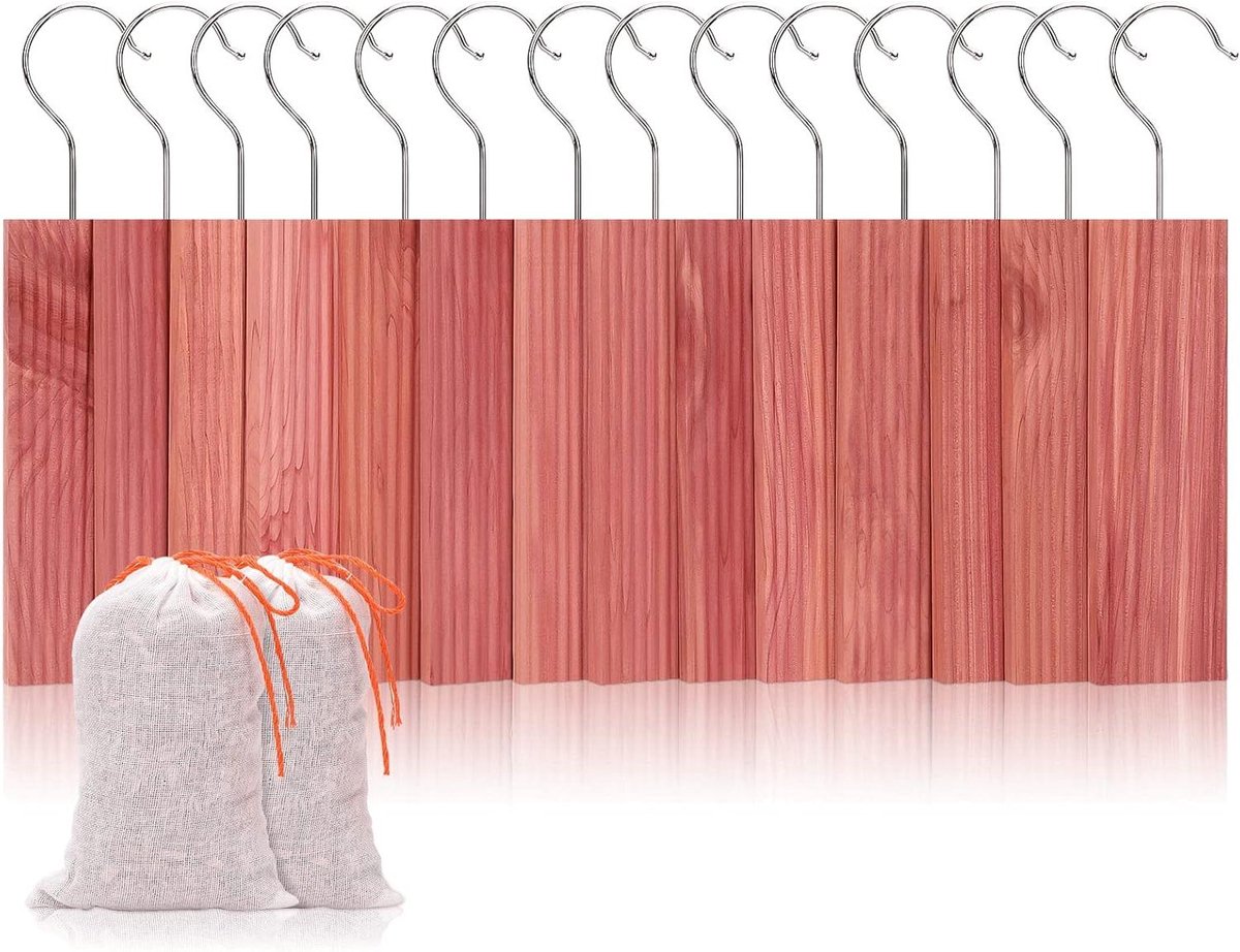 Cederblokken kledingkast - Hout geur - Kleding beschermen - 100% natuurlijk cederhout - 16 stuks - Houtkleur