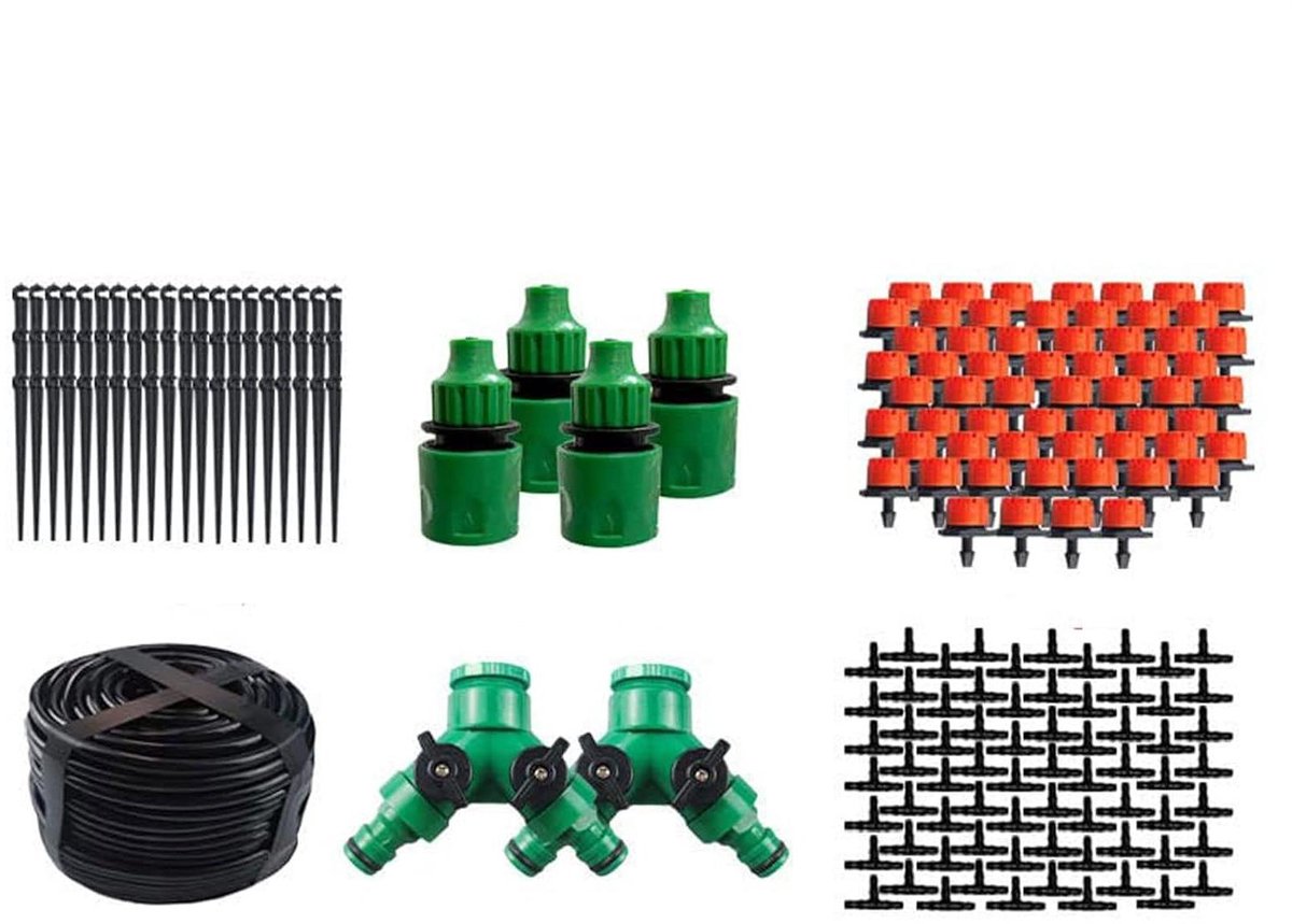 Druppelsysteem Kit - Automatische bewatering - Planten Verzorgen - Waterbesparend - 50 meter slang - Zwart