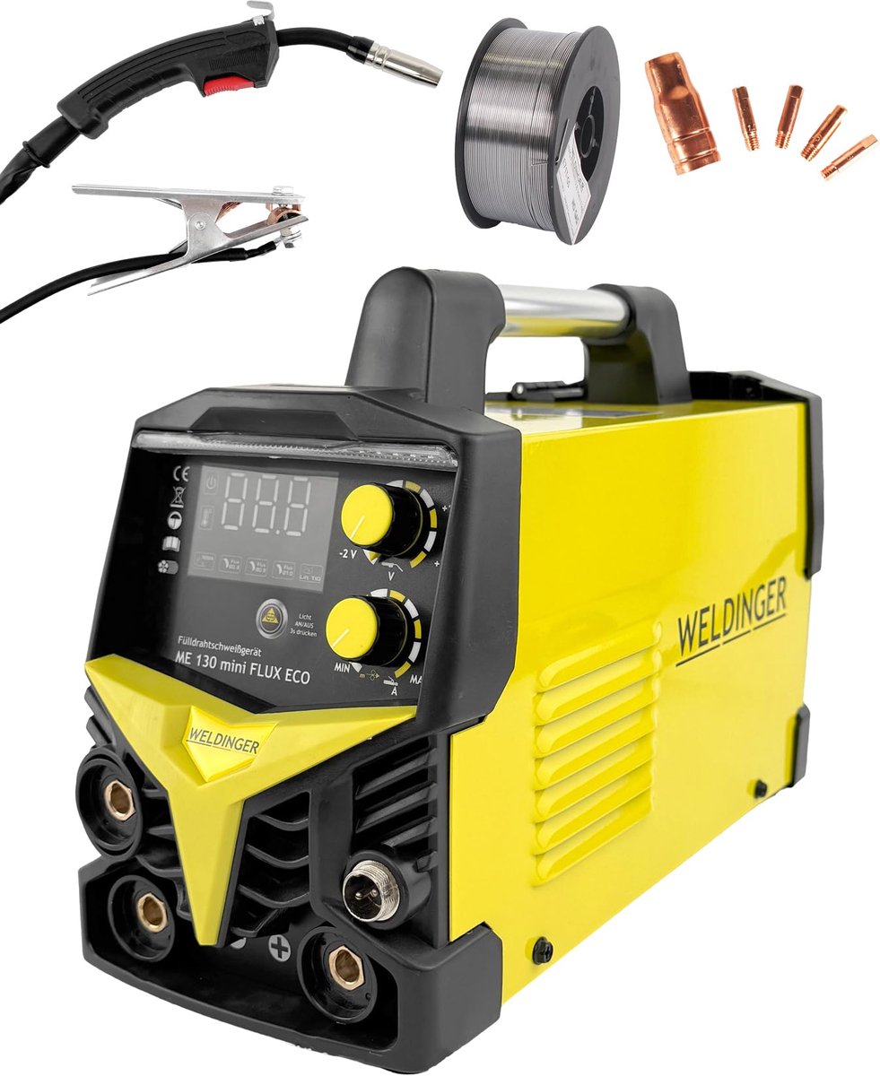 WELDINGER ME 130 mini FLUX ECO vuldraad-lasapparaat met vuldraad en accessoires