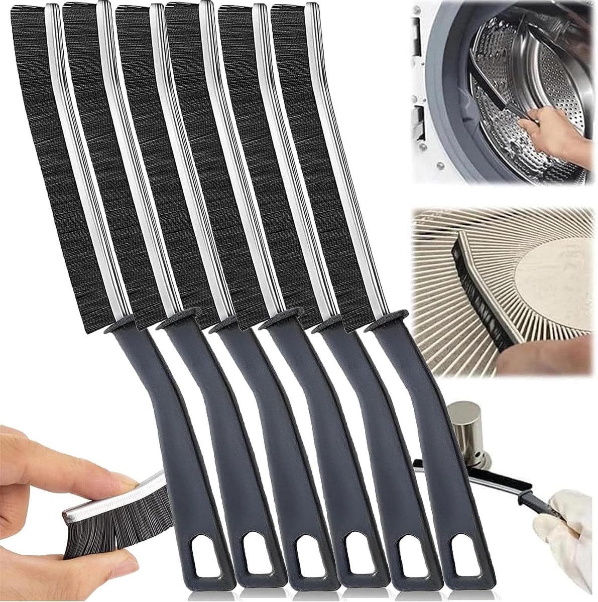SOUQONE- Spleet Reinigingsborstel - Multifunctionele Groefstofborstel - Diepe Tegelgewrichten - Stijve Haren - 6 Stuks - Badkamer/Keuken Reiniging - Voegenborstel