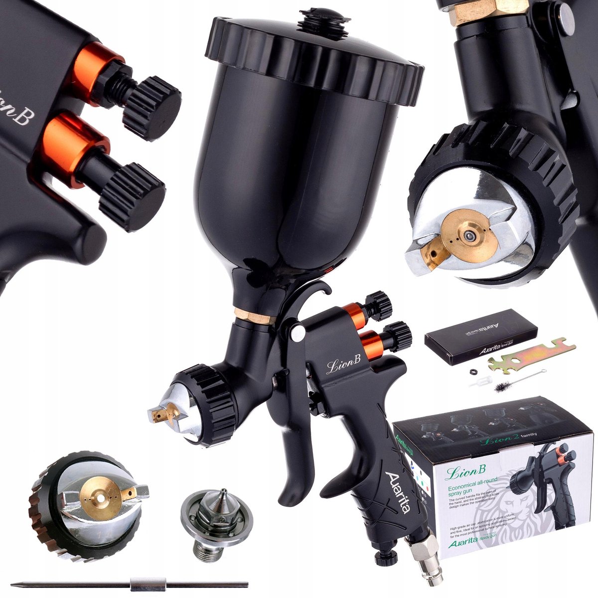 Auarita LION B LVMP Spuitpistool 1,7 mm + 1,3 mm, 600 ml tank