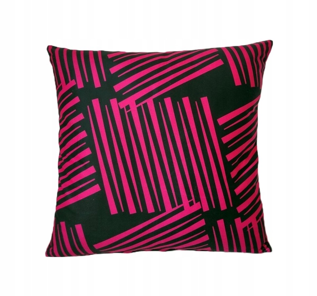 Decoratieve Kussen 45x45 Zwart-Roze Geometrisch Patroon
