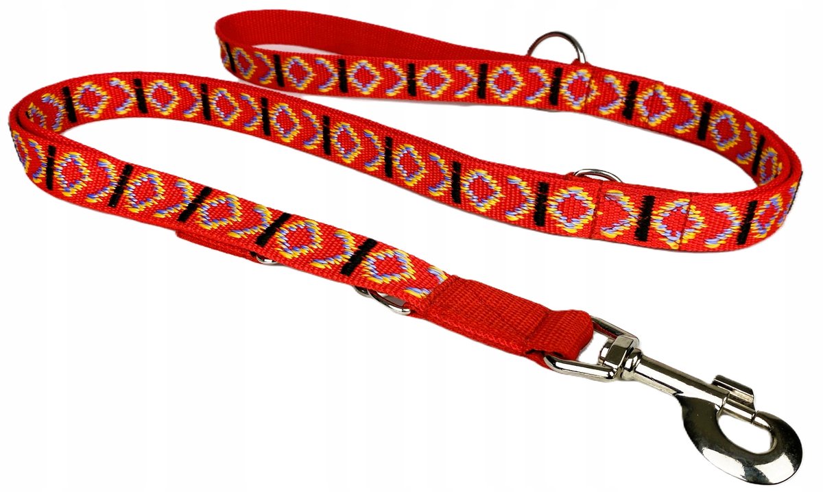 Verstelbare Hondenriem 225cm/25mm - Sterk Jacquard PP