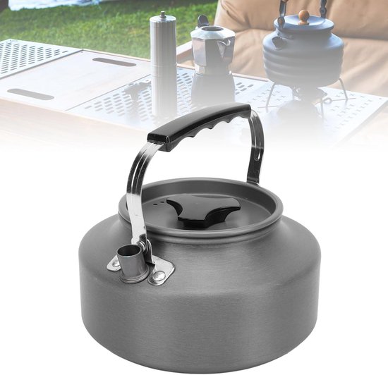 Camping Theepot - Outdoor Ketel - Buiten Koken - Hangend Ontwerp - 1.1 Liter - Zilver — afbeelding 5