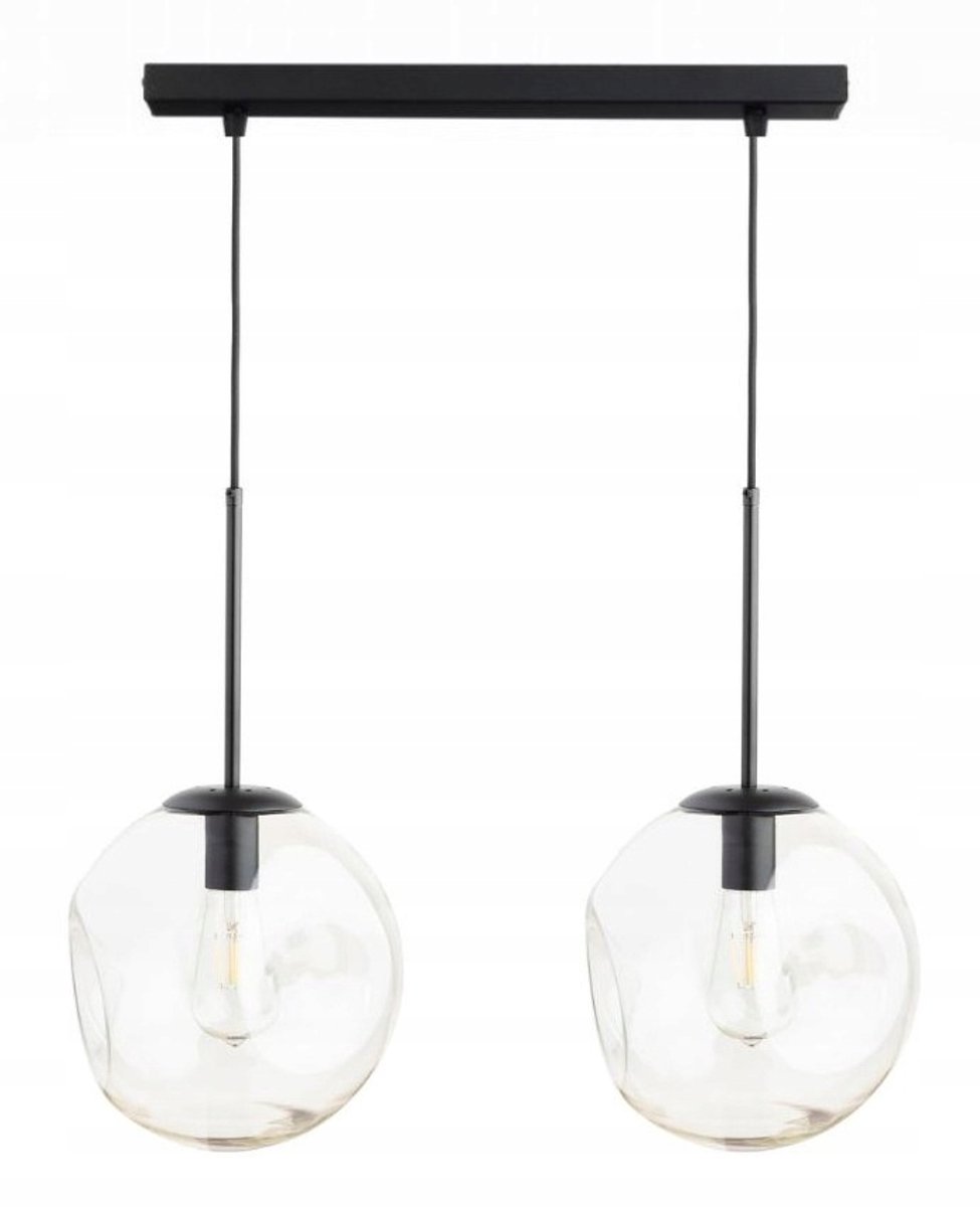 Lava Dubbele Hanglamp Glas Helder Zwart E27