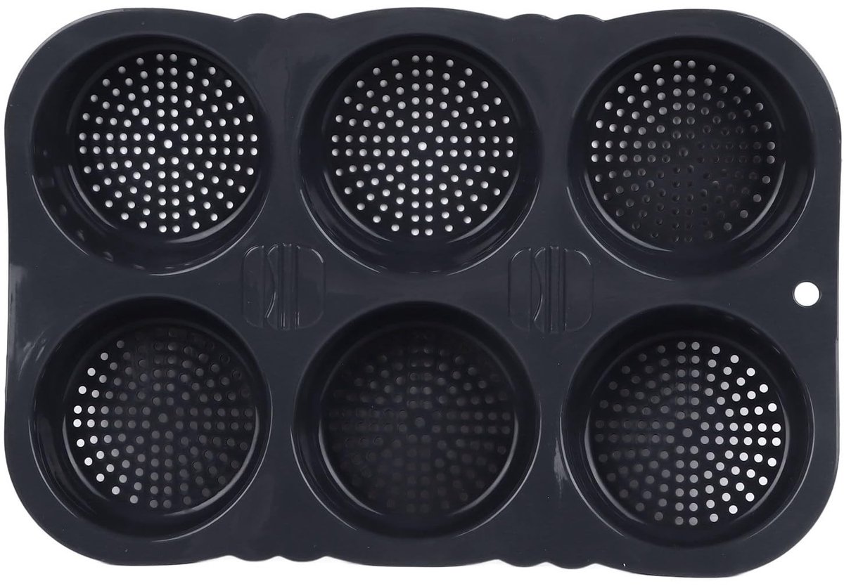 Dailygoods- Broodjesbakvorm voor 6 Broodjes - Mini-burgerbroodjes - Antiaanbaklaag - Hoge Hittebestendigheid - Voedselveilige Siliconen - Opvouwbaar en Makkelijk te Reinigen - Hamburgerbakvorm