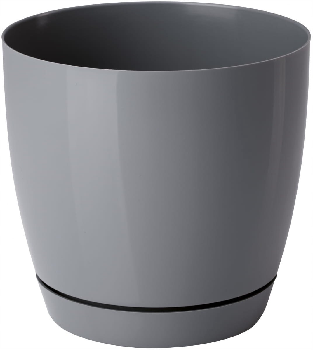 Toscana Ronde Pot 25cm met Schotel - Betonlook Kunststof