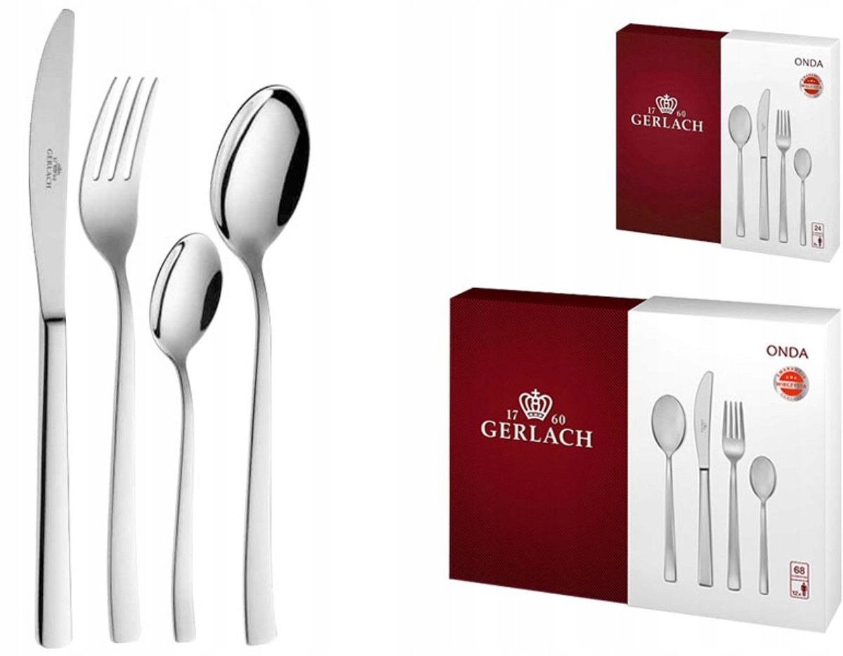 Gerlach Onda Bestekset 92 Delig 18 Personen RVS Glans