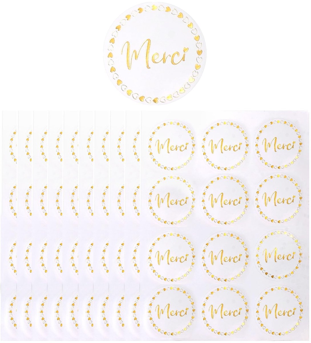 JHUBERS- Etiketten 120 Stuks - Zelfklevend - Rond - Bedankstickers - Knutsel-etiketten - Decoratie - Duurzaam Materiaal - Stickers