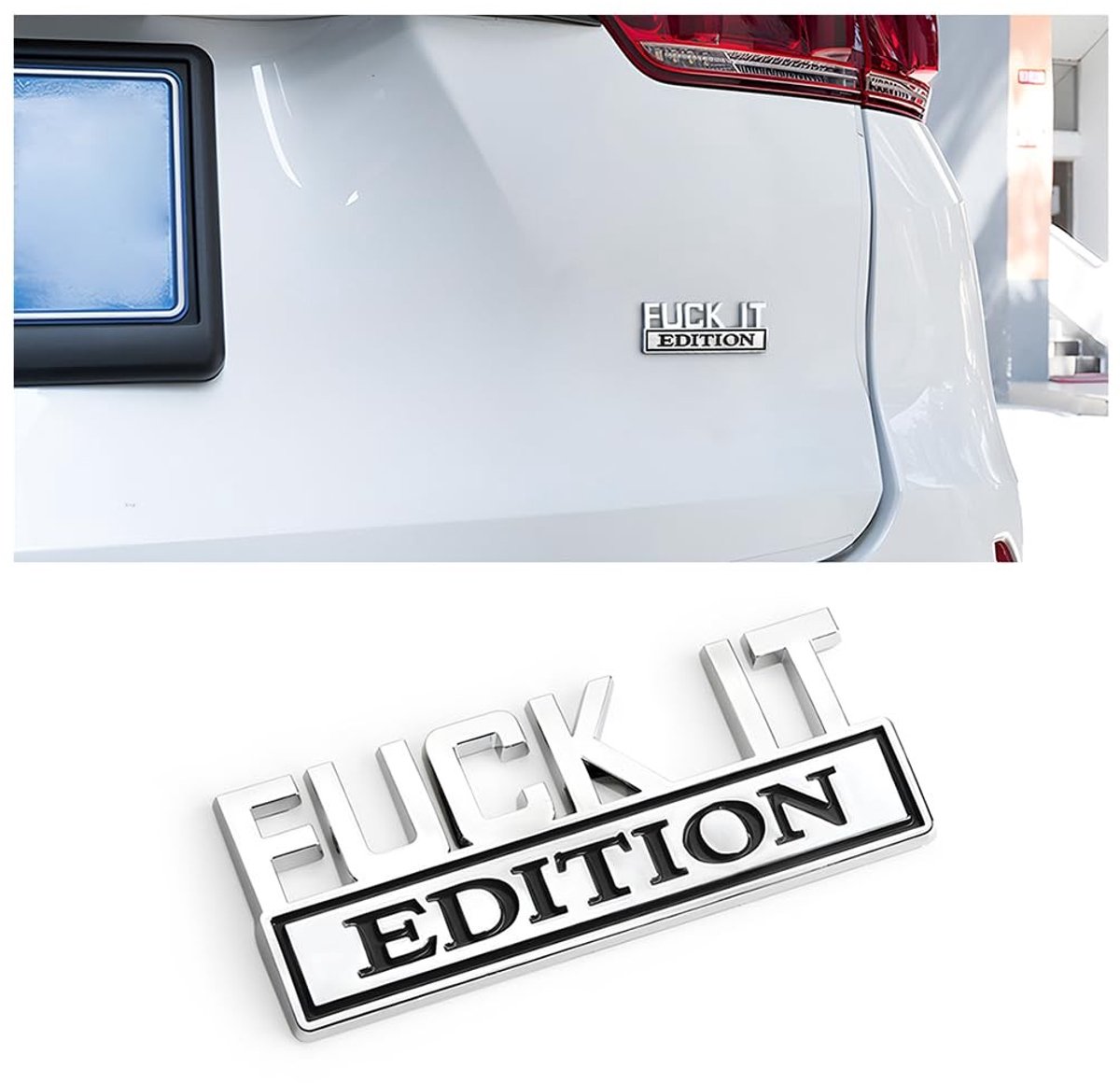 JHUBERS- Autosticker 3D Design - Universeel - Zelfklevend - Zinklegering - Lichtgewicht - Perfecte maat 8cmx3cm - Auto-embleem