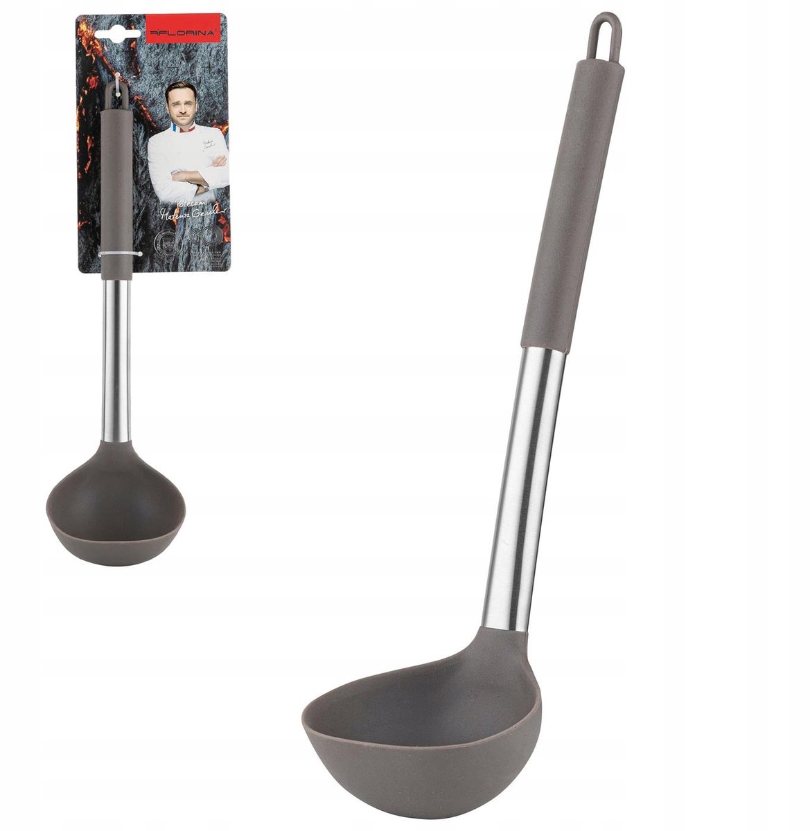 Florina Lava Soeplepel 31cm - Siliconen & RVS, deur Mateusz Gessler