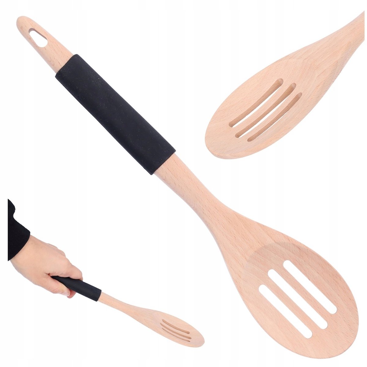 Houten Zeeflepel 32cm - Keukenlepel met Gaten