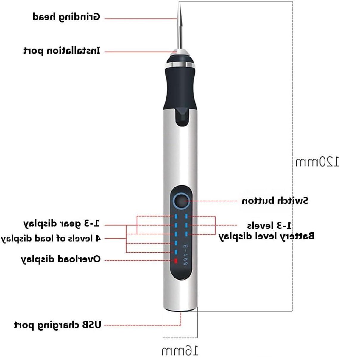 Graveerpen Set - Draadloze Tool - DIY Projecten - 3 Snelheden - 30 Delig - Zwart