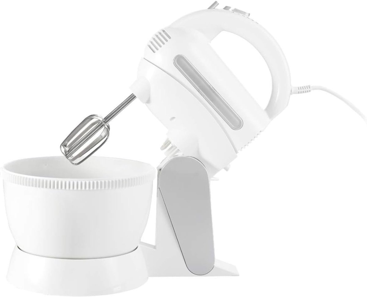 QUOVO® Mixer met mengkom - Mixer - Mixer met mengkom keukenmachine -Zwart - 39 cm x 34 cm x 22 cm ; 4.8 kg