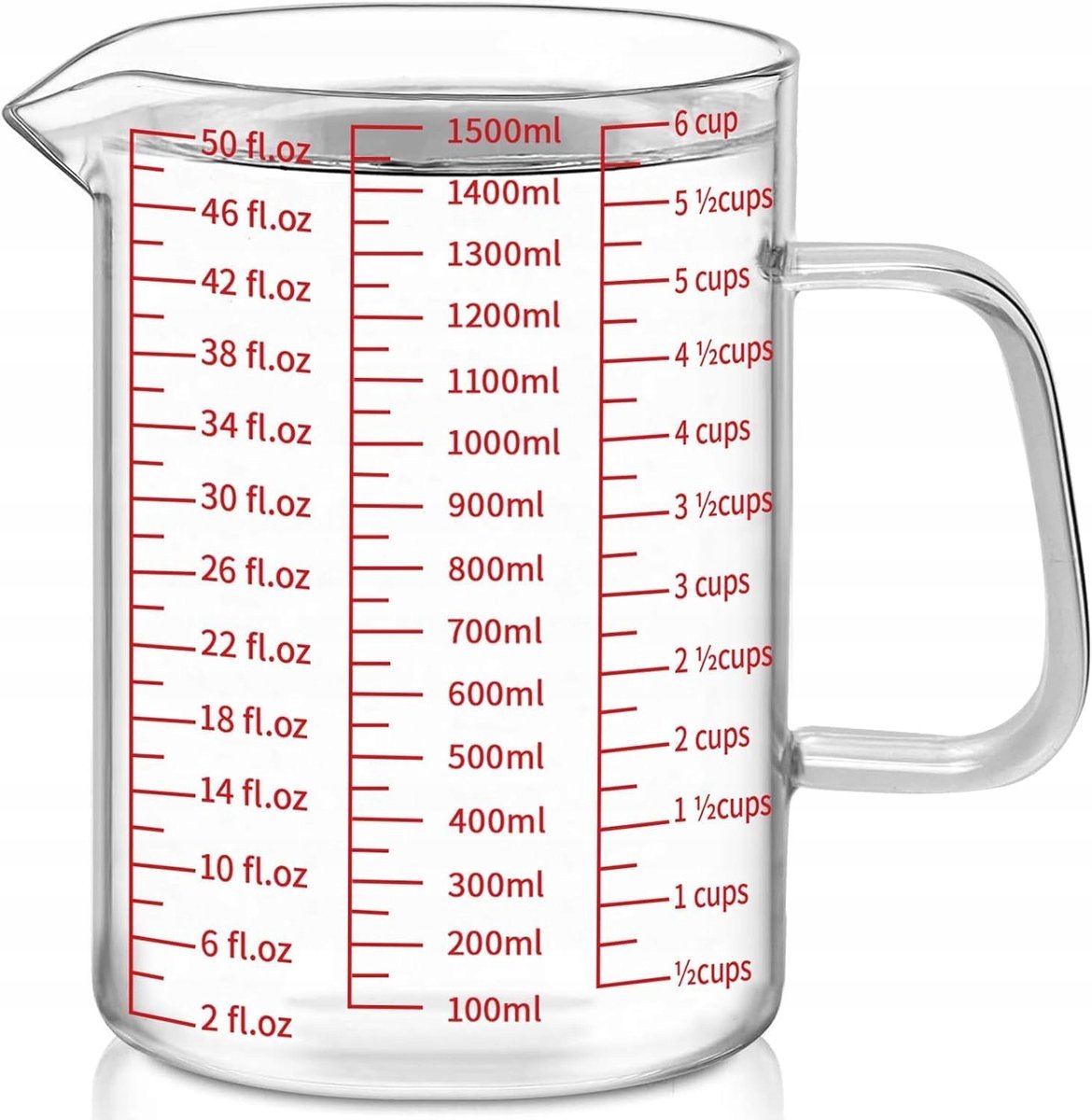Glazen Maatbeker 1500 ml - Borosilicaatglas, Hittebestendig