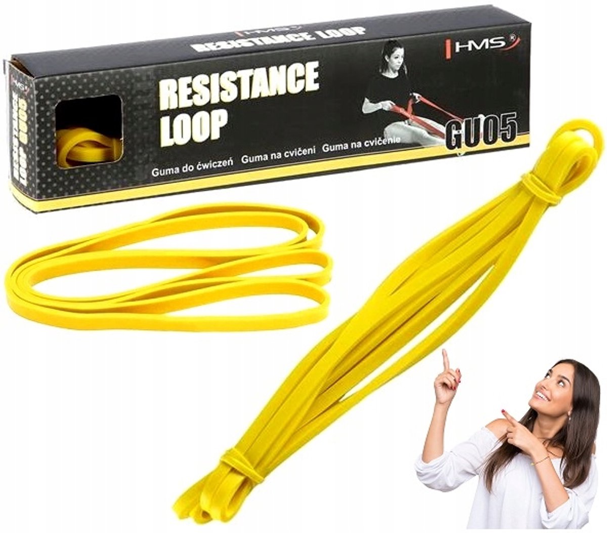 HMS GU05 Gele Weerstandsband - 1-10 kg, 208 cm