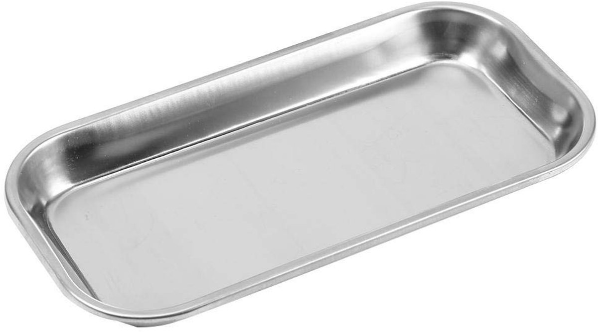 Dailygoods- Instrumentendienblad 201 roestvrij staal - Naadloos - Antislip - Steriliseerbaar - Klinisch laboratorium - Hoogwaardig gepolijst - Instrumenttray