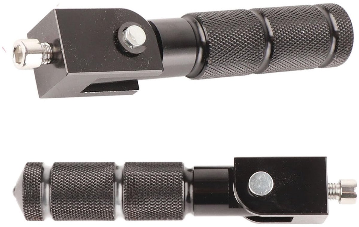 Dailygoods - Voetsteunen Aluminium Pedalen - Universele Motorfiets Accessoires - 2 stuks - Zwart - Opvouwbare Ondersteuning - Geschikt voor Elektrisch...