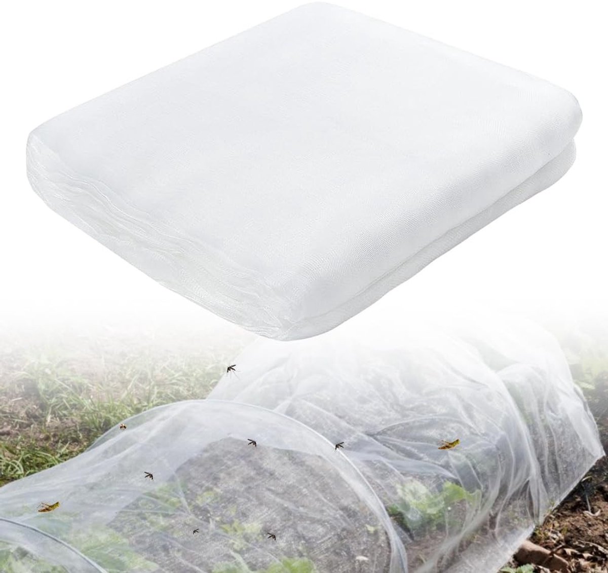 Dailygoods- Groentennet 2.5x10m Ultrafijnmazig - Insectennet - Vogelbeschermingsnet - Tuinnet - Beschermingsnet - Effectieve bescherming tegen ongedierte