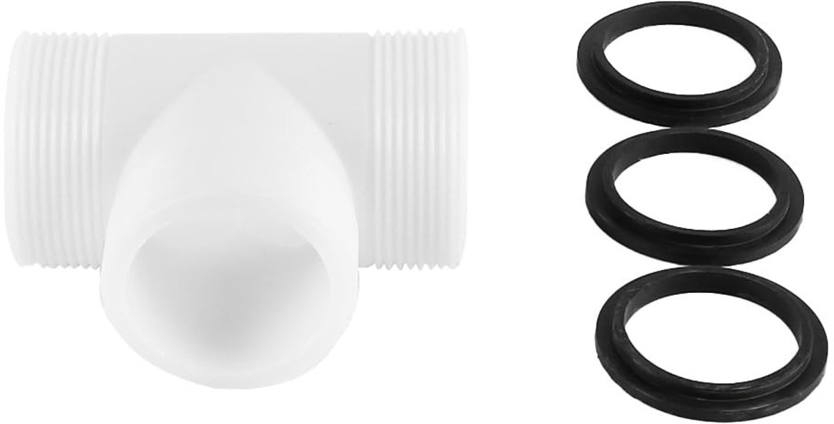Dailygoods- T-splitter voor 1,5 inch slang - PVC - zwembadslang - kit met L-ringen - lekkagepreventie - duurzaam materiaal - Slangconnector