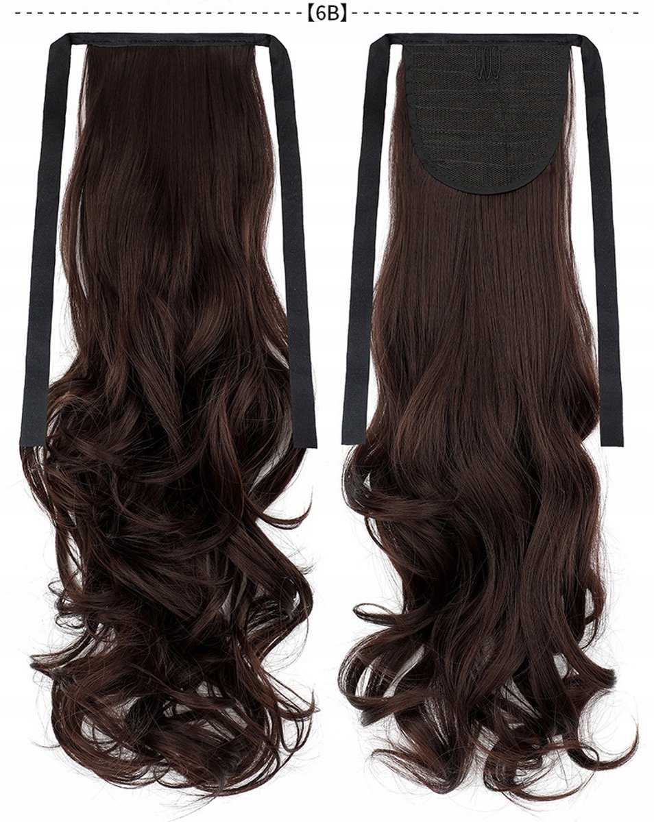 Kortstaart paardenstaart clip-in krullend haar 55cm