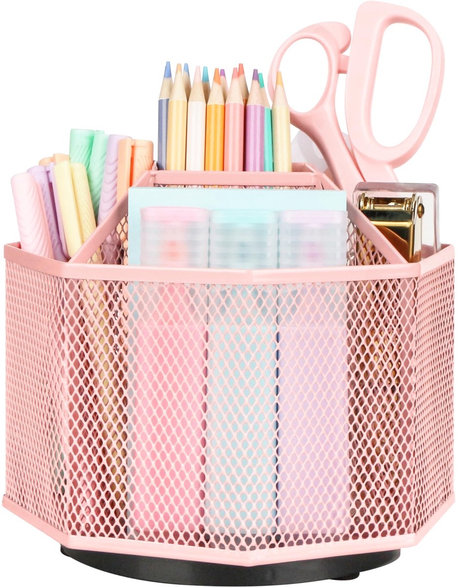 Dailygoods- Bureau-Organizer 360º Rotatie - Metalen Organizer - Uitschuifbare Lade - Desk Organizer - Bureau Accessoires - Duurzaam Materiaal - Pennenhouder