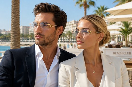Zonnebril Doorzichtig|Rimless Glasses | Oversized | Frameloos Dahmer Zonnebril|Eyewear voor Heren en Dames | Randloze Zonnebril | Heren/ Dames bril | zomerbril/ bril/ brillen | Heren zonnebril / zonnebril zonder rand | zomer bril | Randloze bril — afbeelding 2